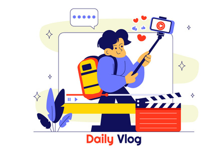 10 Influencer Daily Vlog Illustration