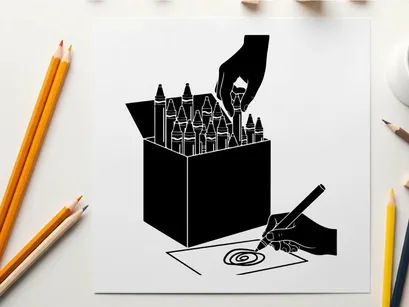 ilustrasi vektor pensil pecah kreatif kehancuran
