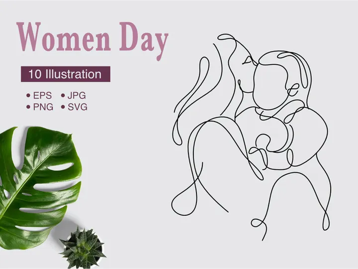 Women Day Line Art Minimal