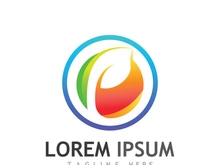 Colorful natural leaf logo design.