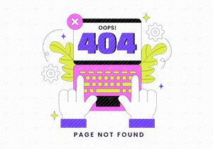 10 404 Error Vector Illustration