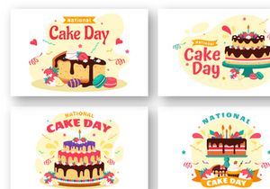 12 National Cake Day Illustration