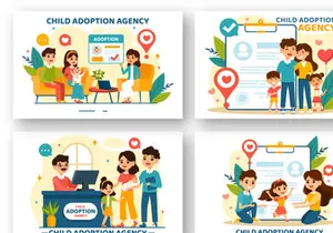12 Child Adoption Agency Illustration