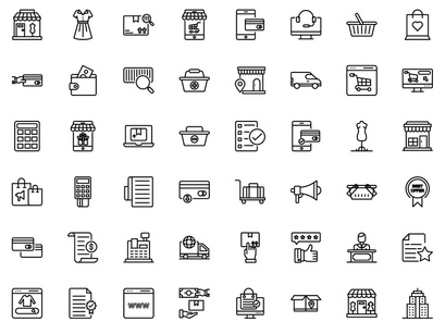 Set of Shopping and Commerce Icons