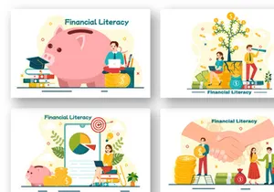 12 Financial Literacy Webinar Vector Illustration