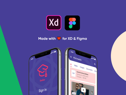 Stellar School App - Student UI Kit for Figma & Adobe XD
