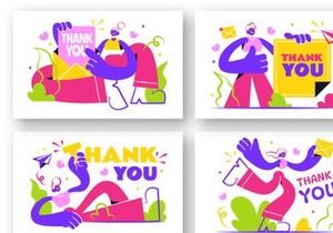 8 Thank You Vector Illustration
