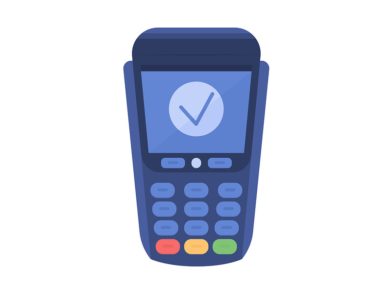 NFC terminal semi flat color vector object