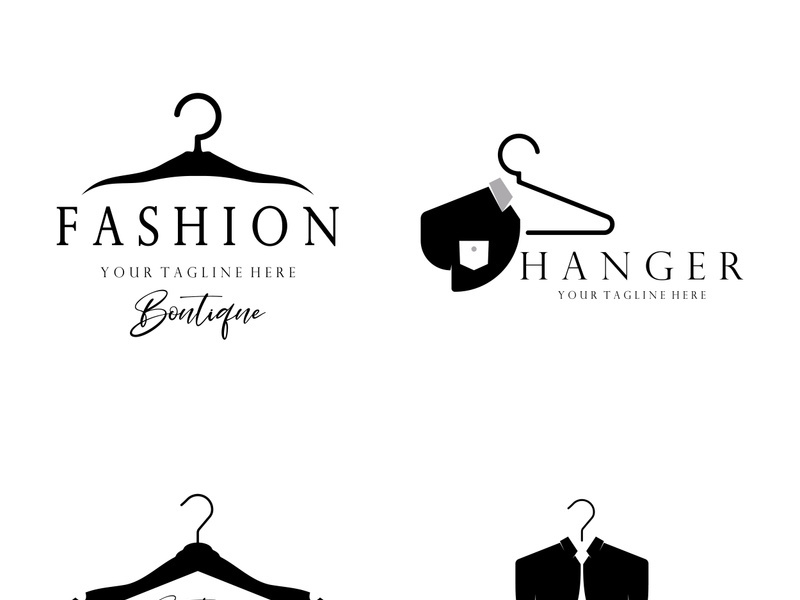 Simple clothes hanger logo details with creative design.for business, boutique, fashion, lifestyle, beauty, wardrobe, wedding dress, clothing store