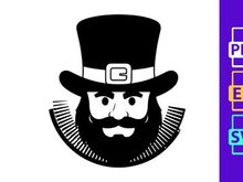 Leprechaun face in circle emblem
