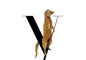 Template logo letters with animals set vector logotype.