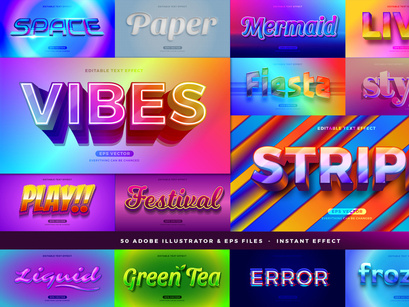 50 in 1 Bundle Attractive Text Effect Style