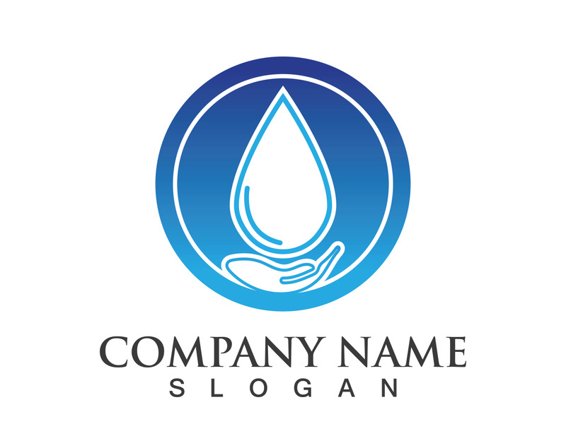 Blue water drop vector logo icon illustration images