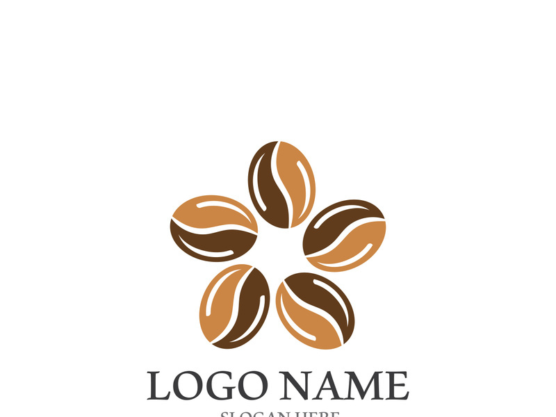 Coffee bean icon vector illustration template