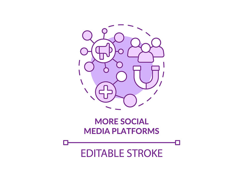 More social media platforms purple concept icon