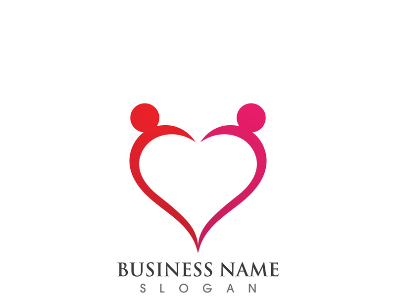 Family Love care  logo Vector icon illustration design