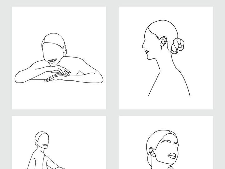 Beauty Woman Line Art, Wall Decoration