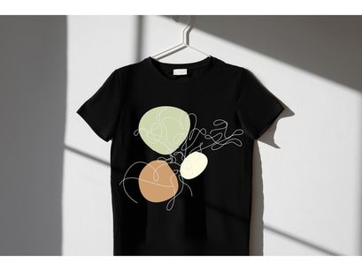 Flower Bouquet Shape Minimalist Line Art Drawing