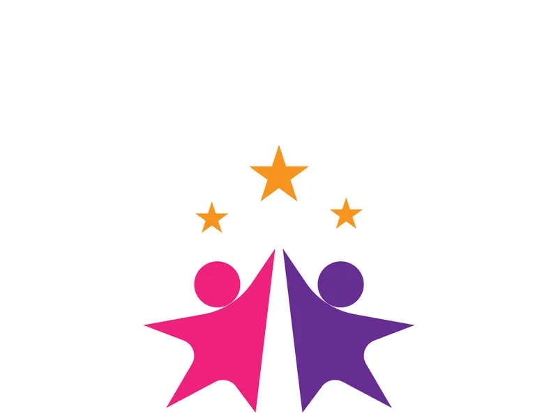 People star logo design to achieve a success or dream.