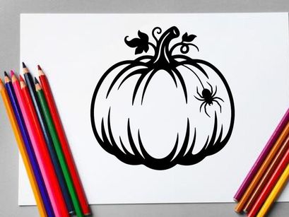 Stylized Pumpkin Illustration for Fall and Halloween Designs