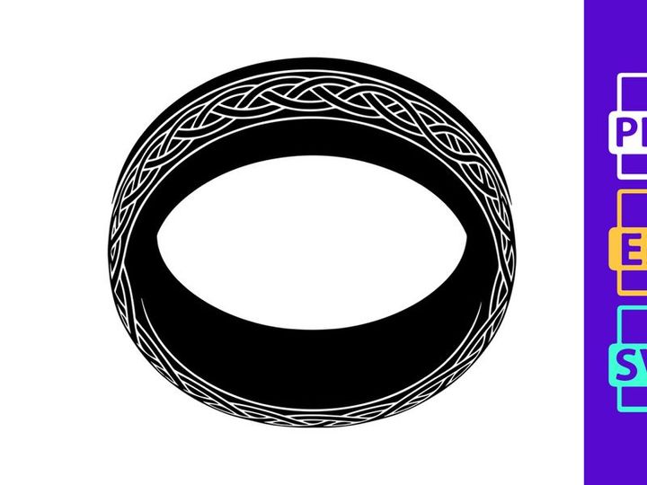 Celtic Knot Ring Oval Silhouette Icon