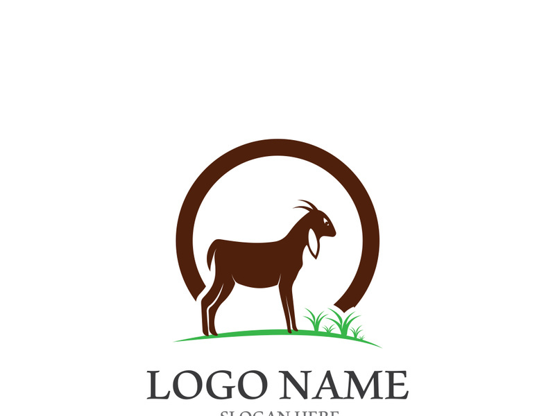 Goat logo template vector icon illustration design