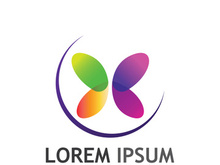 Beautiful and colorful butterfly creative logo design.