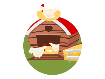 Poultry farming flat concept icon preview picture