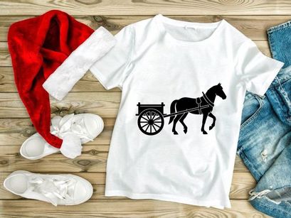 Horse and cart silhouette illustration