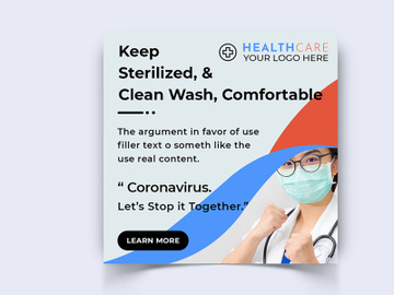 Corona Virus Awareness Social Media Post Template preview picture