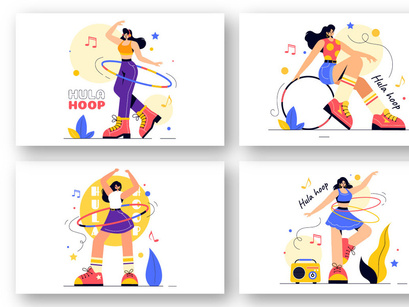 13 Playing Hula Hoop Illustration