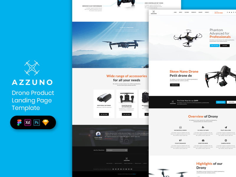 Drone Product Landing Page Template