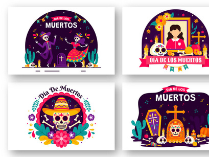 13 Dia de Muertos Illustration