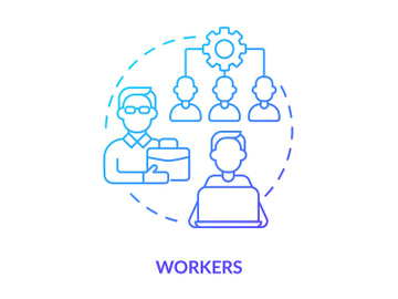 Workers blue gradient concept icon preview picture