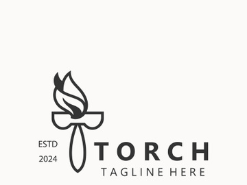 Torch logo Graphic, Olympics flame Modern Design Element simple minimalist preview picture