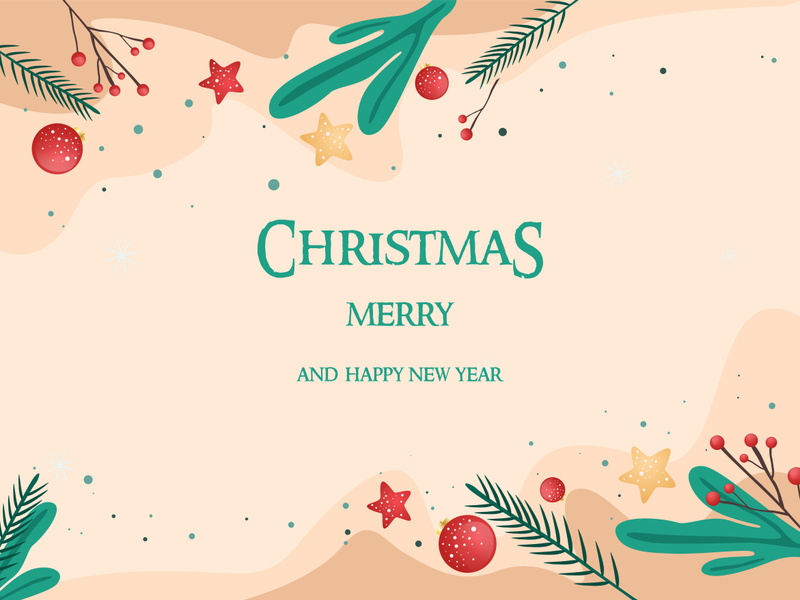 Christmas poster background flower, happy new year