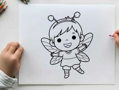 Cute baby fairy flying vector illustration flat design