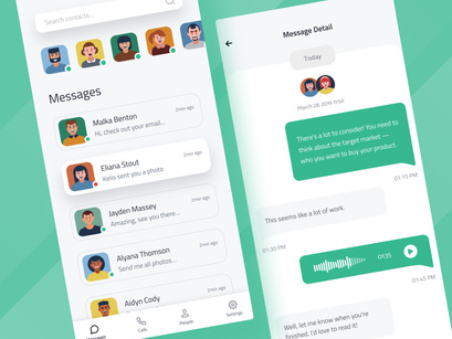 Messenger Chat Mobile App UI Kit.