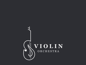 Violin instrument, vintage violin orchestra music design template preview picture