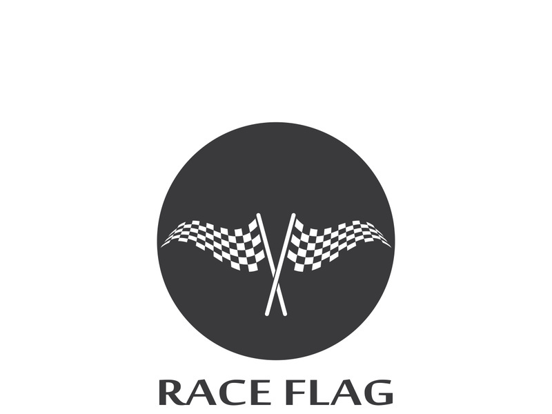 Creative and modern racing flag logo design.