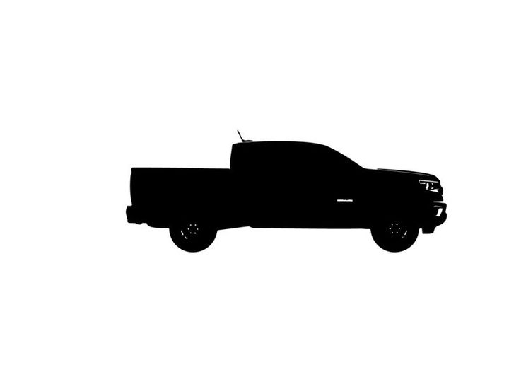 Silhouette of a pickup truck on a white background