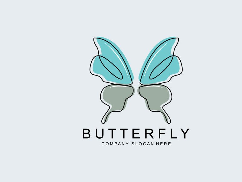 Butterfly Logo Design, Beautiful Flying Animal, Company Brand Icon Illustration, Screen Printing, Salon