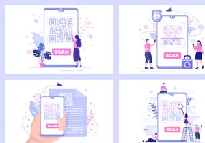 12 QR Code Scanner for Online Payment Illustration