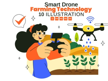 10 Smart Drone Farming Technology Illustration preview picture