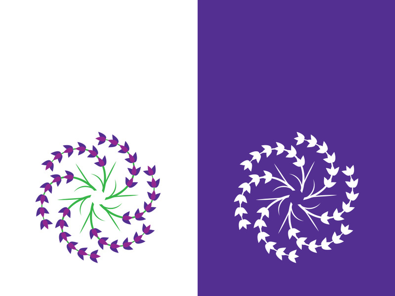 Fresh lavender flower logo vector flat design