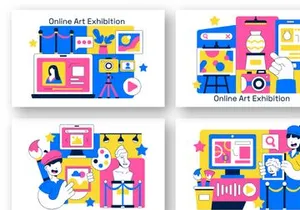10 Online Art Exhibition Illustration