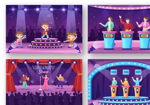 18 Talent Show and TV Quiz Illustration