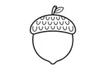 Cute hand-drawn acorn illustration for autumn designs. Whimsical nature-inspired artwork for seasonal projects.