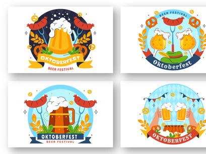 11 Happy Oktoberfest Beer Festival Illustration
