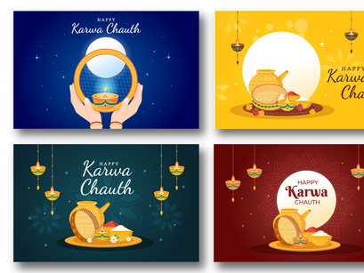 13 Karwa Chauth Festival Illustration